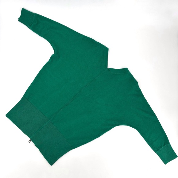 Cabi Banner Sweater # 5142 Emerald Green Zipper Front Double V-Neck, Medium - Picture 14 of 16